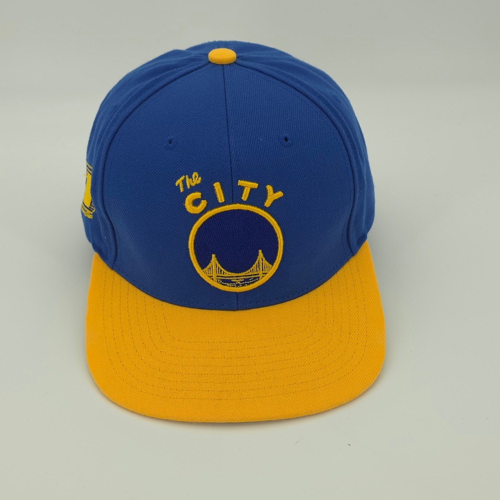 Golden State Warriors Hat Cap Mens Snap Back Blue Yellow NBA Mitchell & Ness